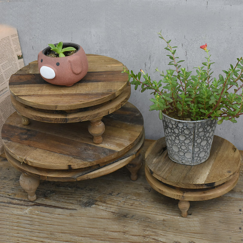 Farmhouse Pedestal Tiered Tray Decor,Shabby Chic Vintage recycled Wood Riser for Coffee Bar Kitchen
