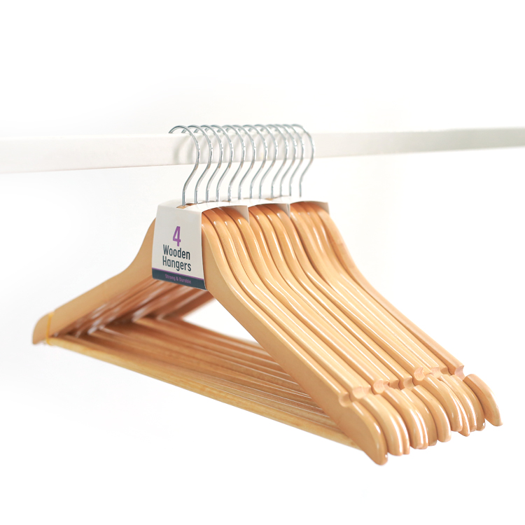 Inspring hot sale wooden hanger clothes hanger 4PK