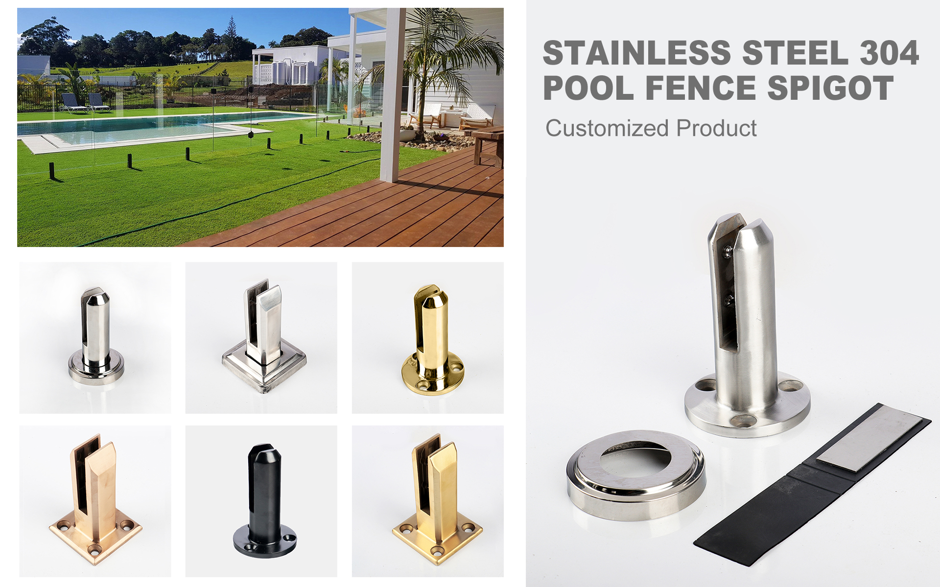 Aluminum Spigots Pool Balustrade Fence