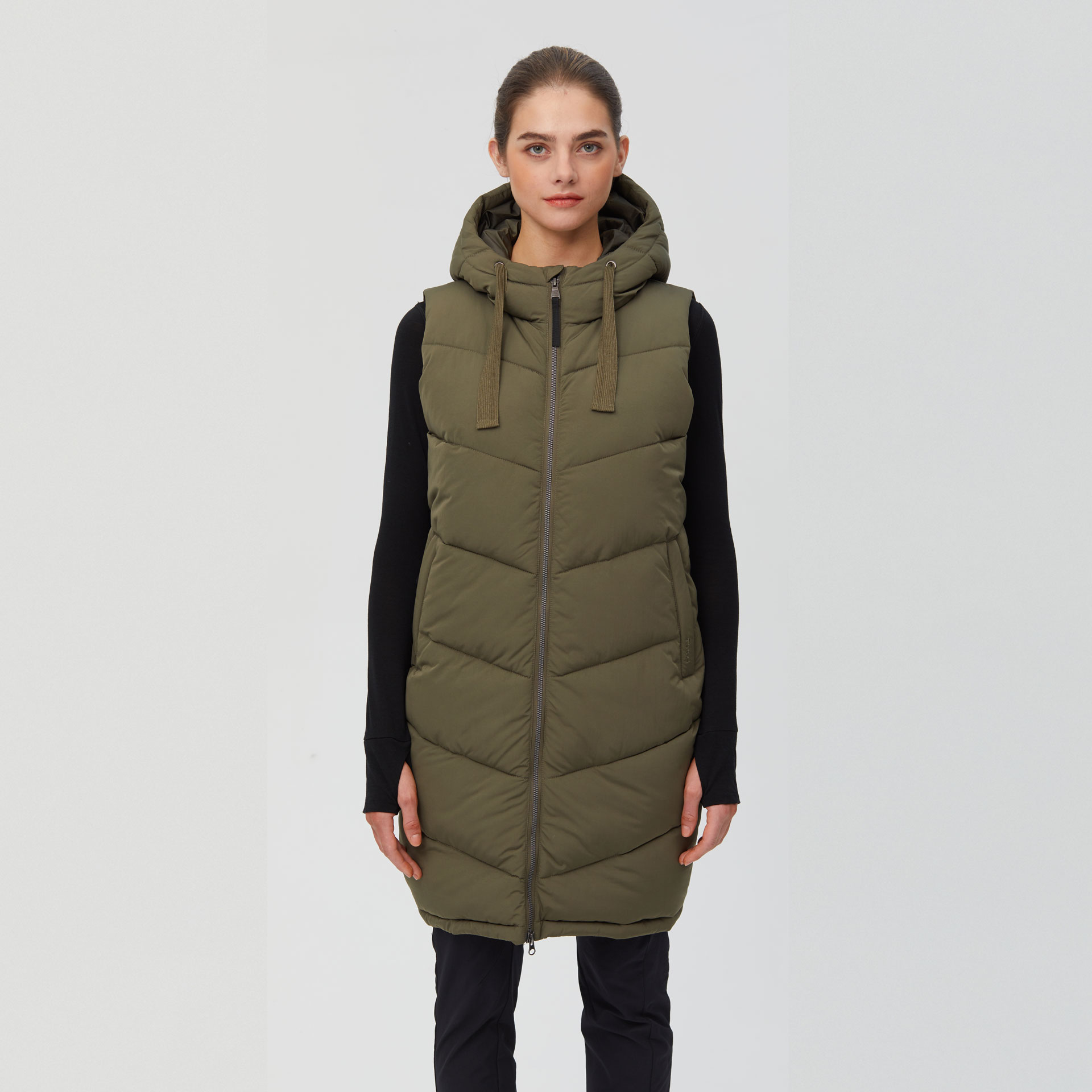 Women long padding vest