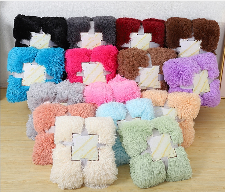 PV plush fabric long pile peacock velvet mat blanket throw