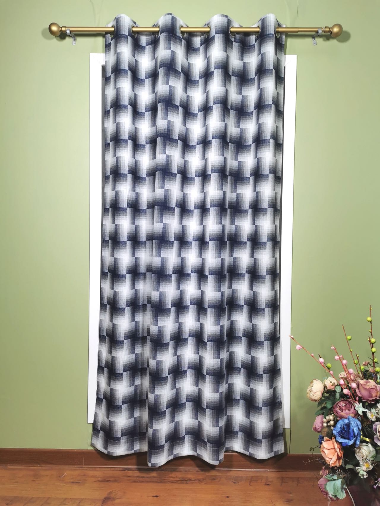 Buffalo check curtain