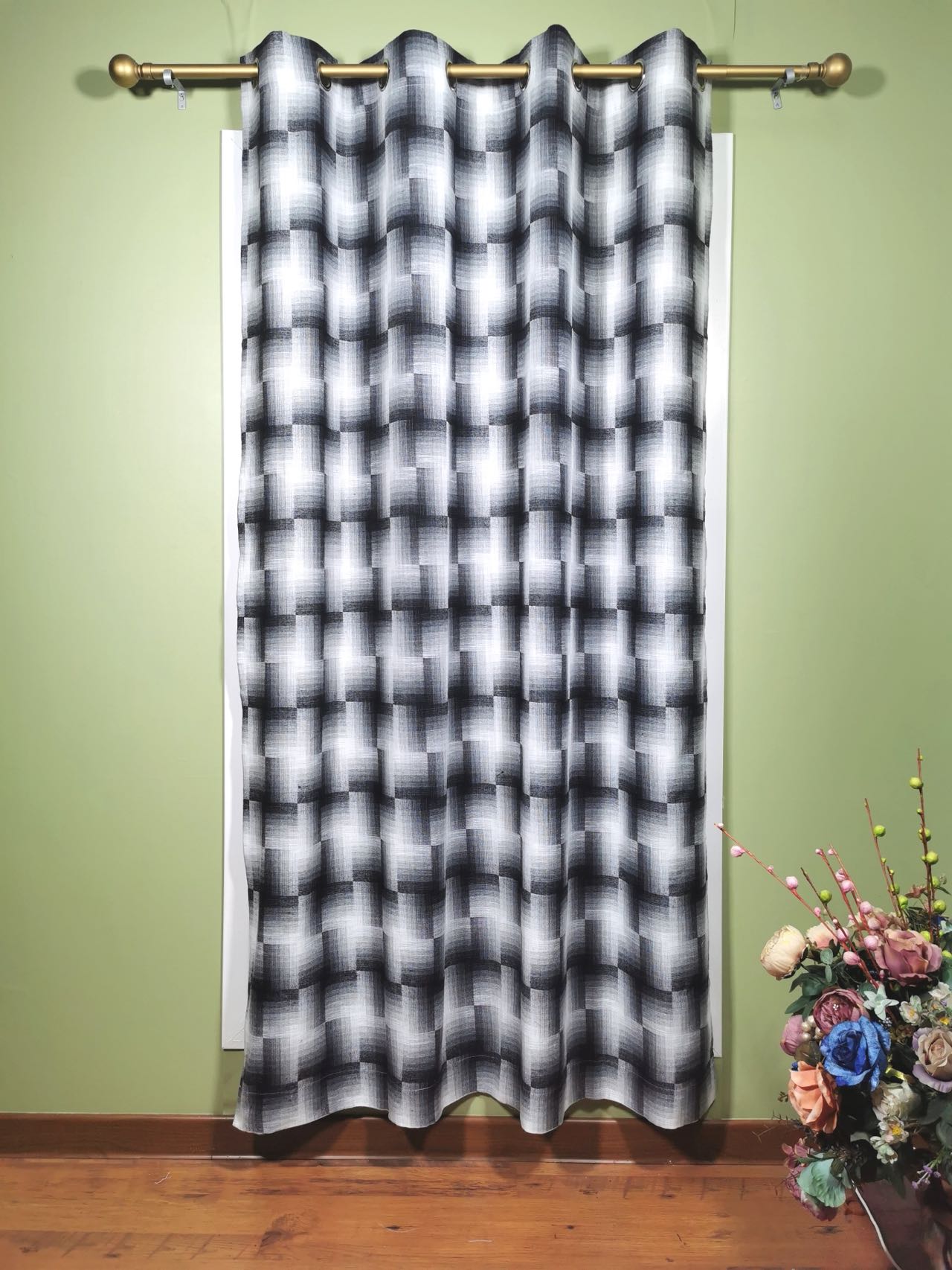 Buffalo check curtain