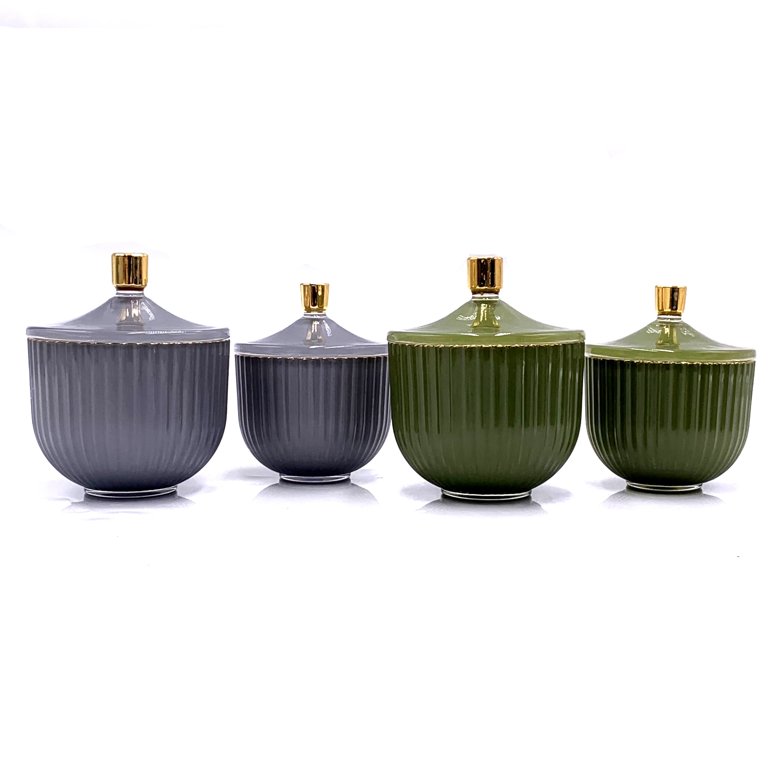 hot selling ribbed jars for candle making wax container food storage