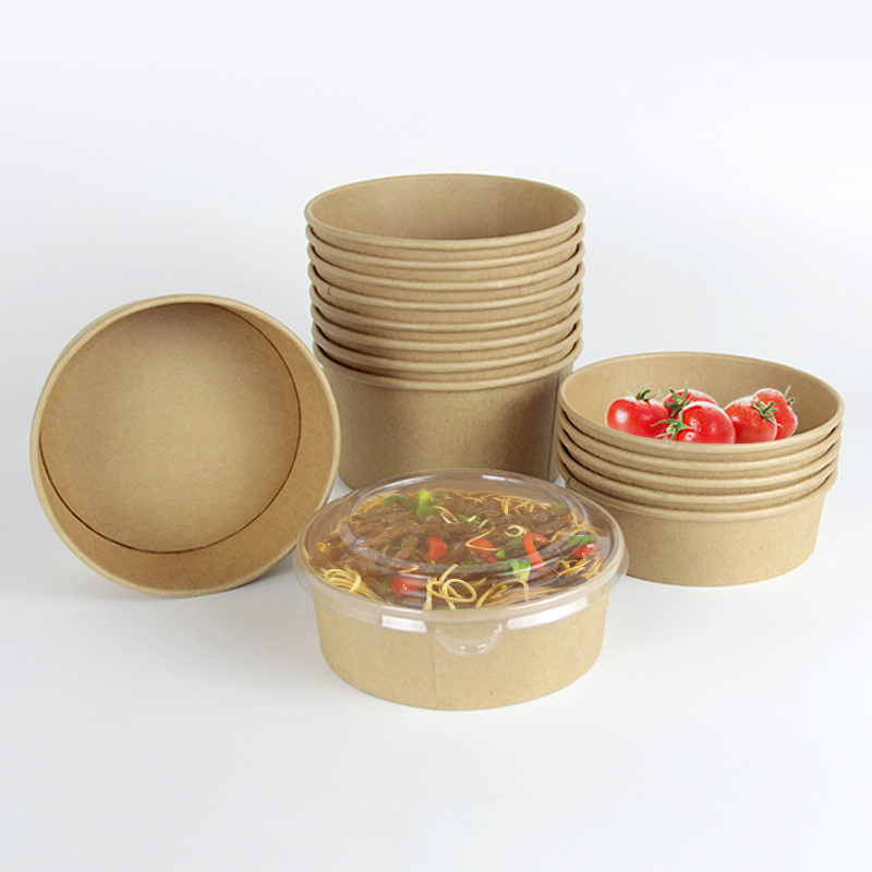 Eco Food Grade Take Away Kraft Salad Bowl