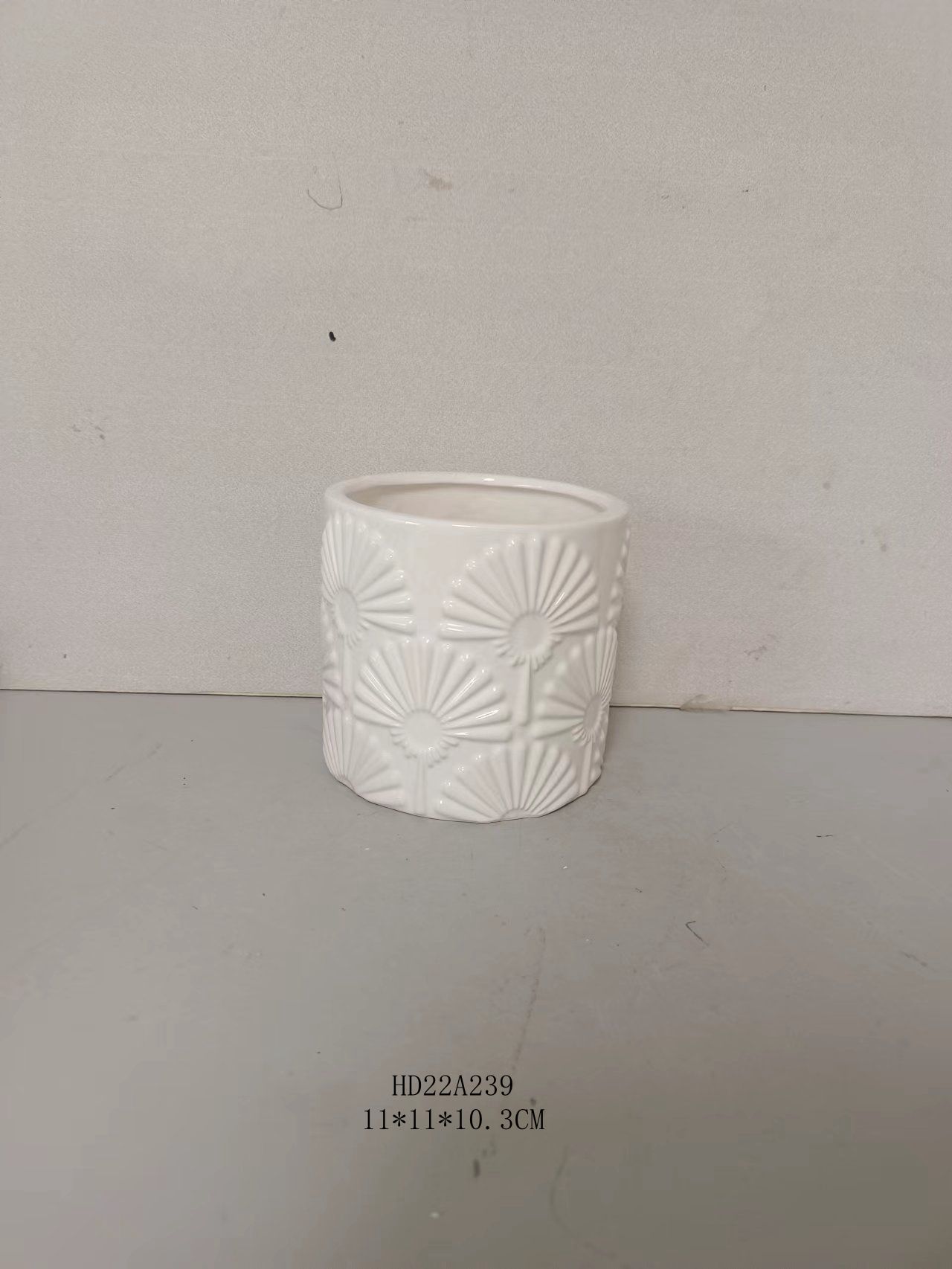 flower design ceramic plant pot