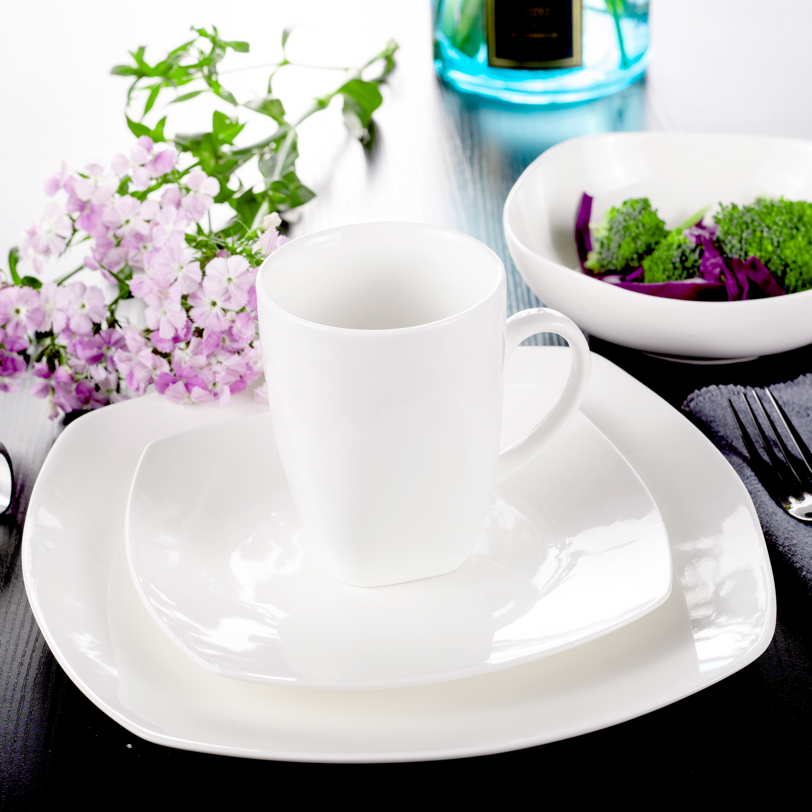White Square 12pcs and 16pcs dinnerware