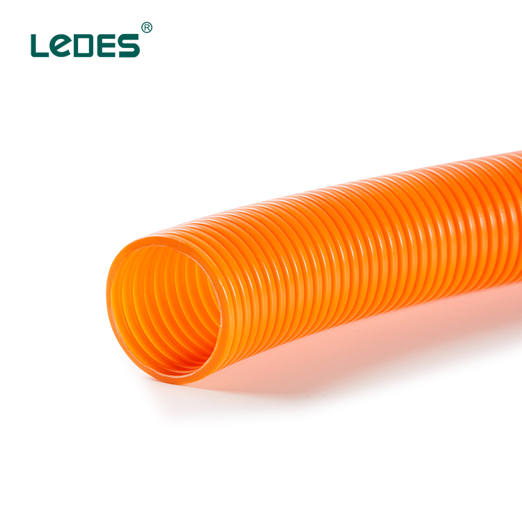Ledes UV Resistance Fexible Electrical Conduit Electrical PVC Solar Plastic Corrugated Pipe – Orange