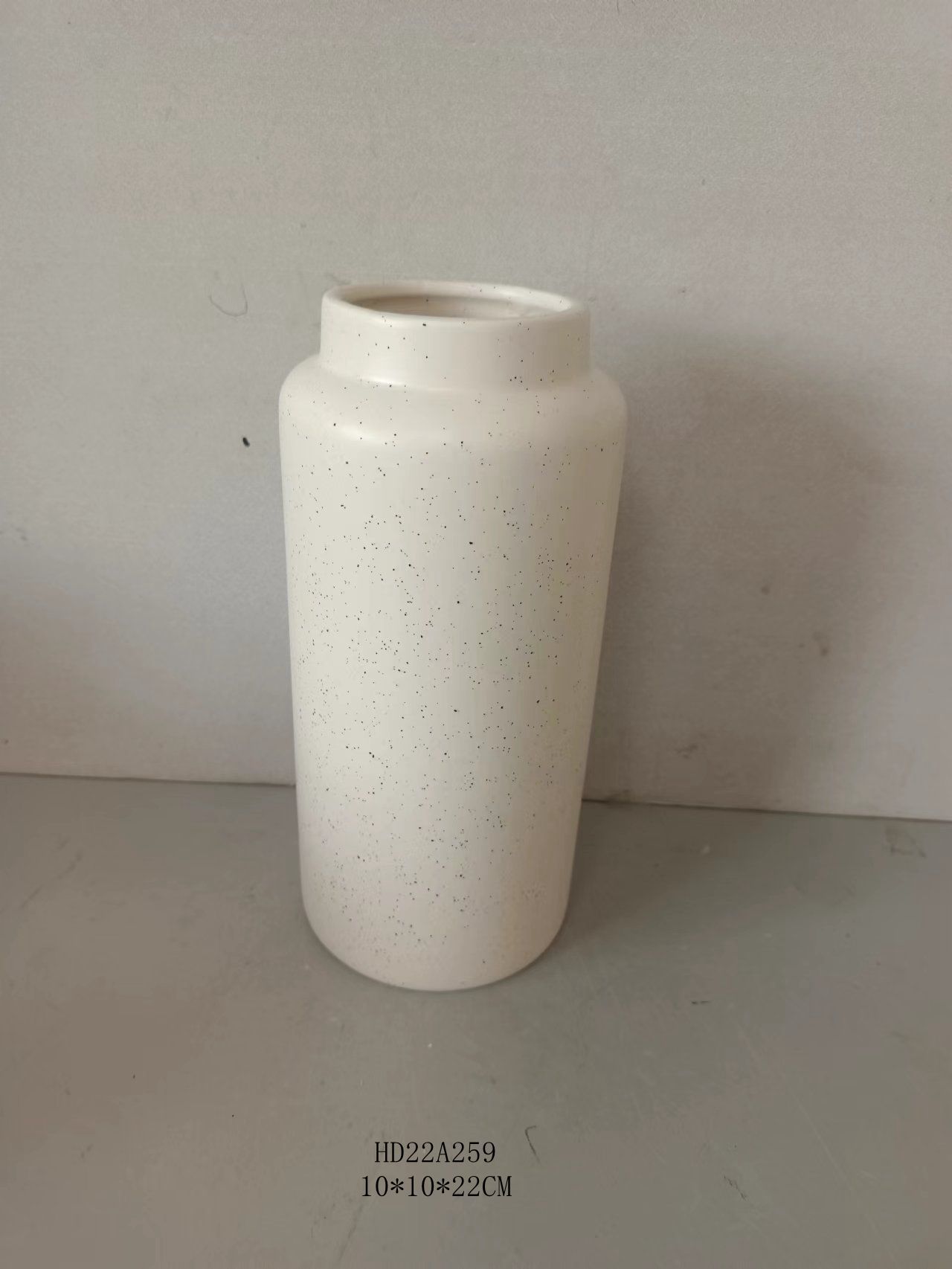 set of three simple matte white ceramic vase
