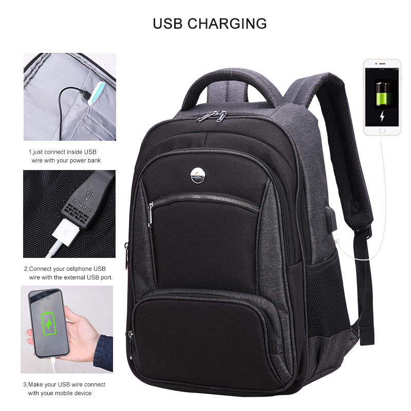 Source Backpack factory business LAPTOP backpack USB charging port men's backpack