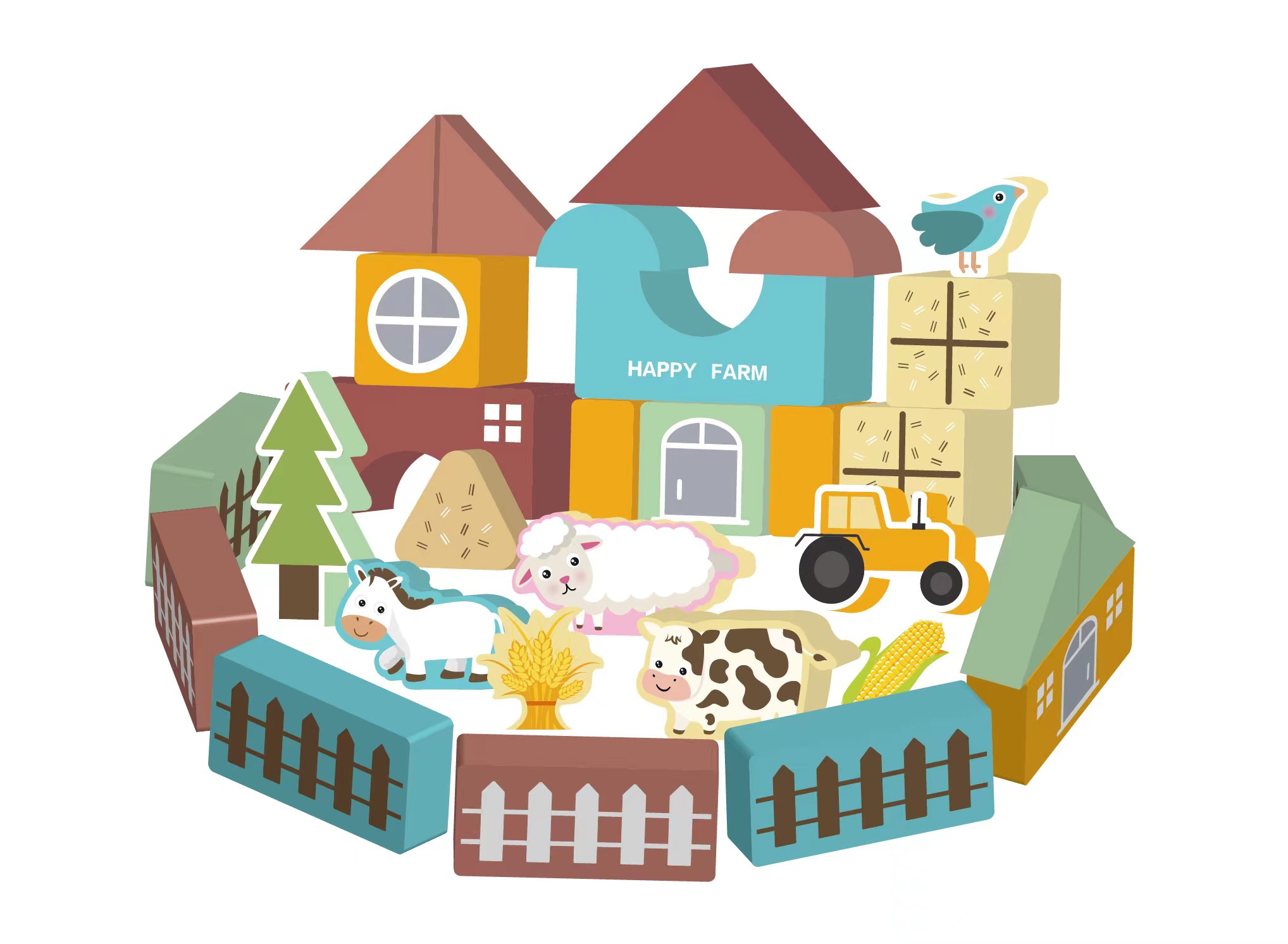 EVA soft print building block