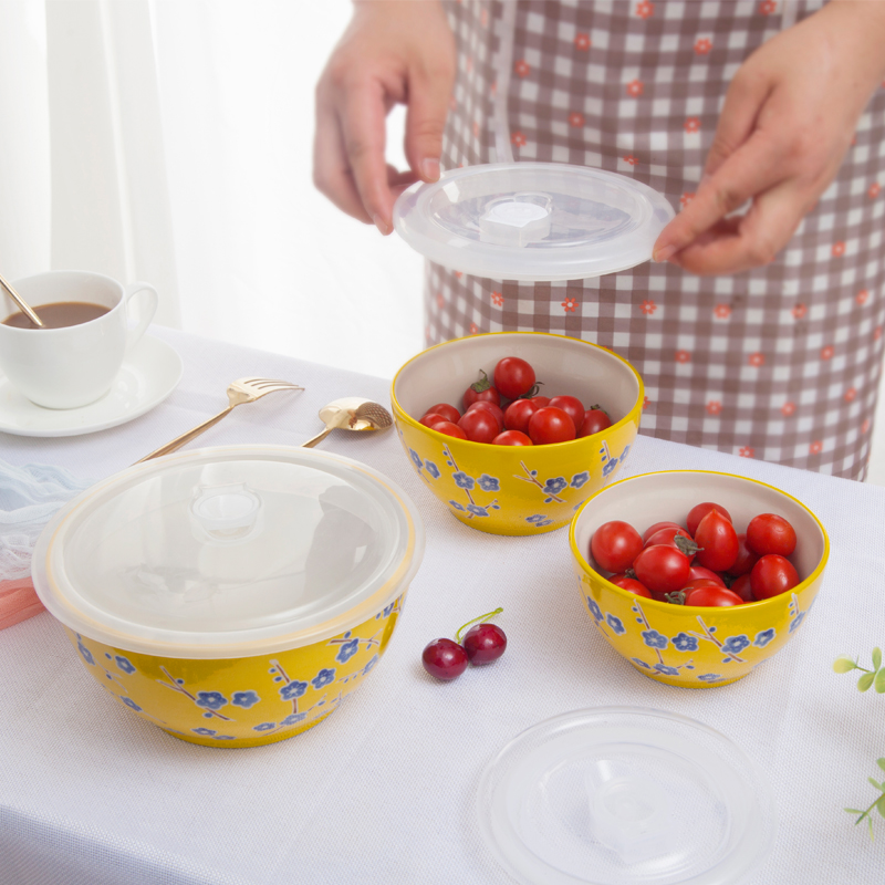 6"ceramic microwave bowl with lid