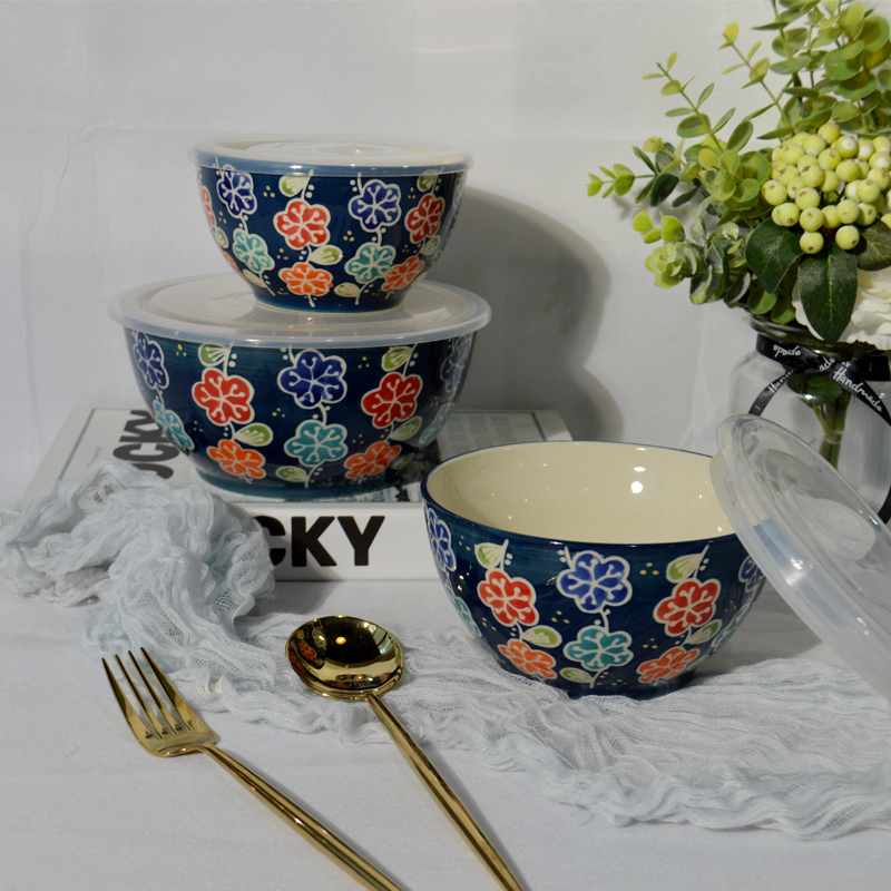7"ceramic microwave bowl with lid