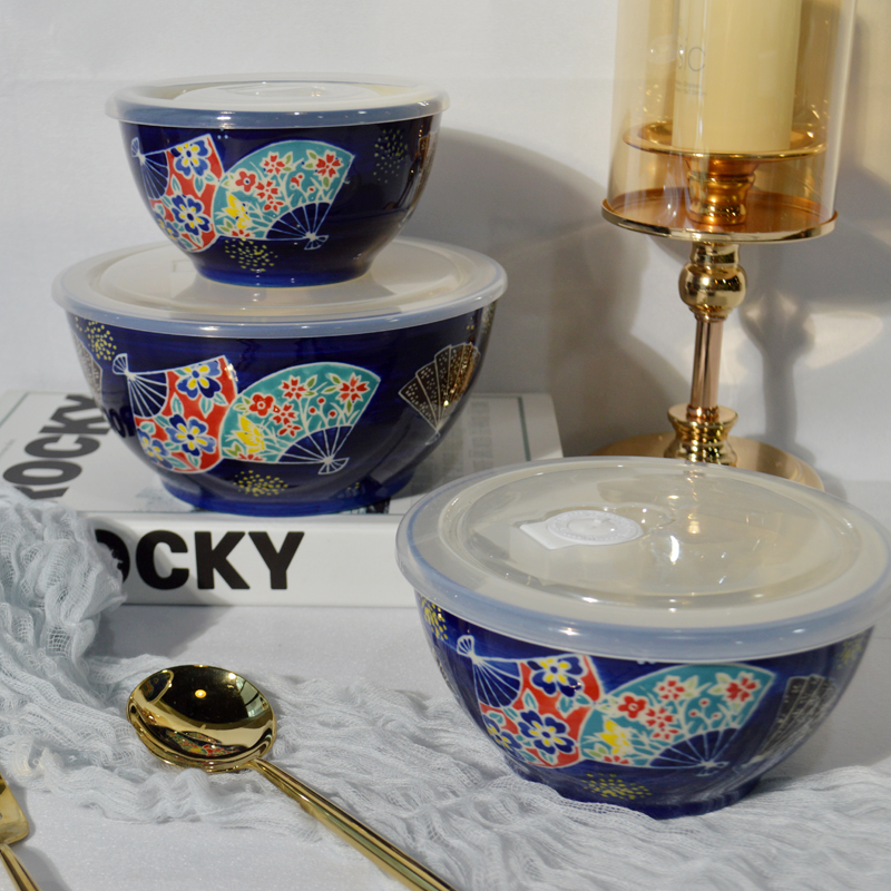 6"porcelain microwave bowl with lid