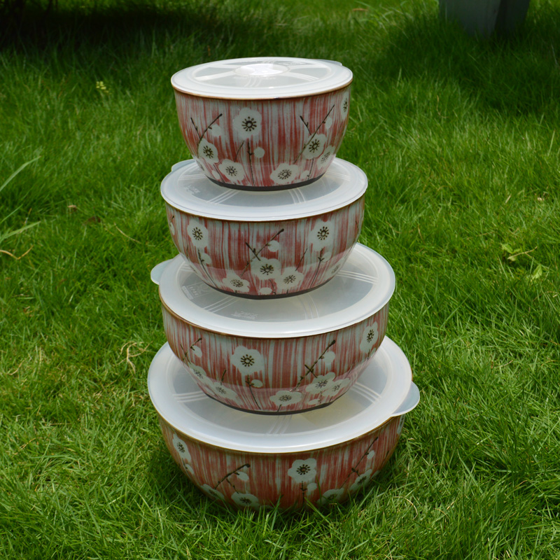 4"porcelain microwave bowl with lid