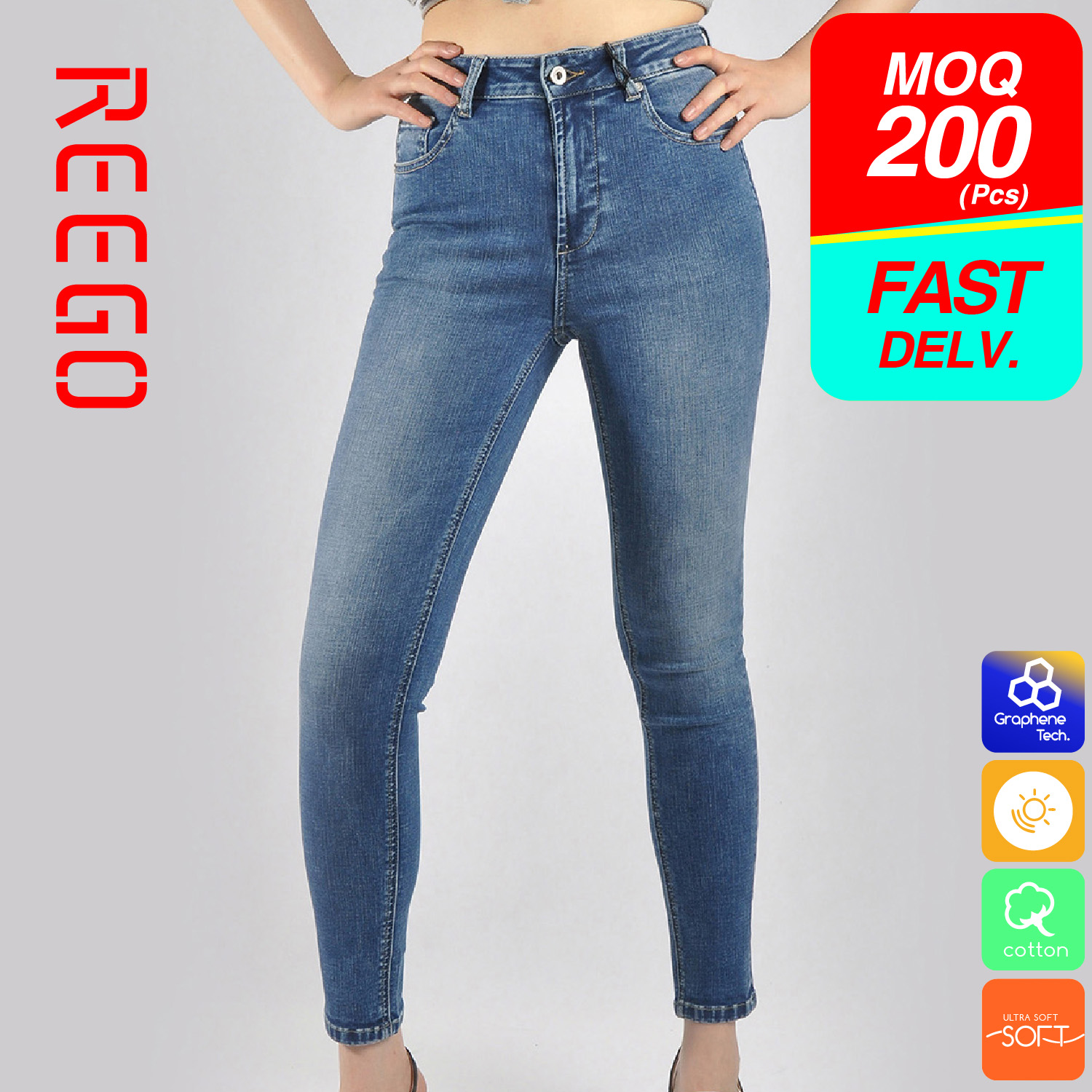 Lady Low Waist Cropped Skinny Blue Jeans Ds26ms639a
