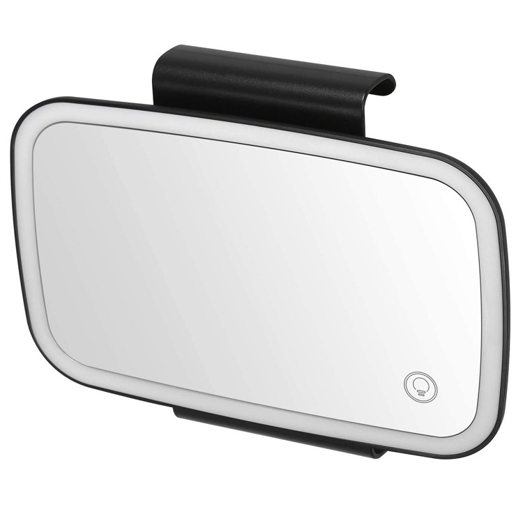High Quality Amazon touch Aluminum material Car sun visor Makeup makeup Car co-pilot vanity mirror
