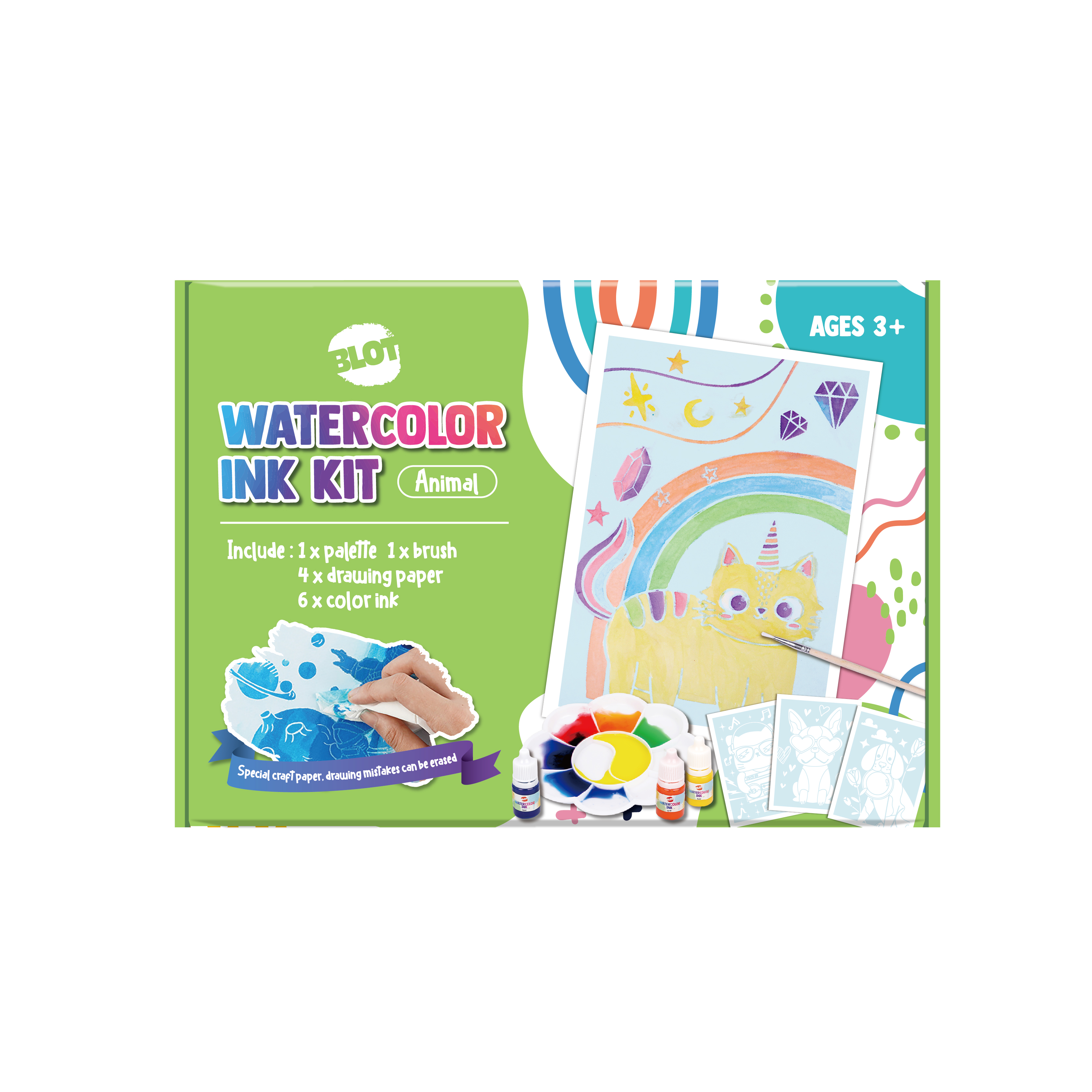 watercolor ink kit- flower-animal
