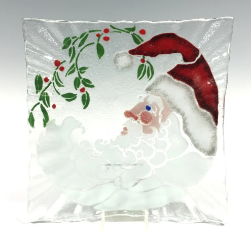 Christmas glass plate
