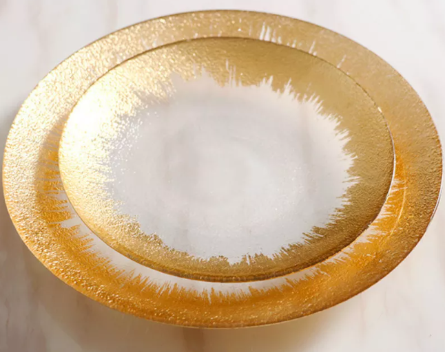 glass plate paint gold rim