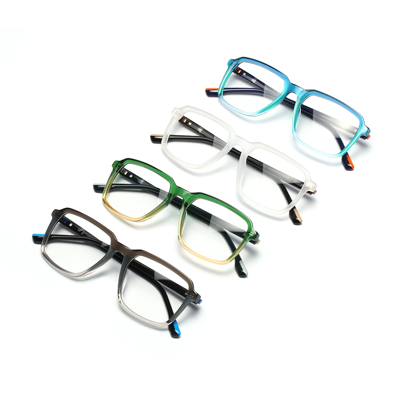 Eyewear Frames Glasses Transparent Color Full Rim Eyeglasses Acetate Square Optical Glasses