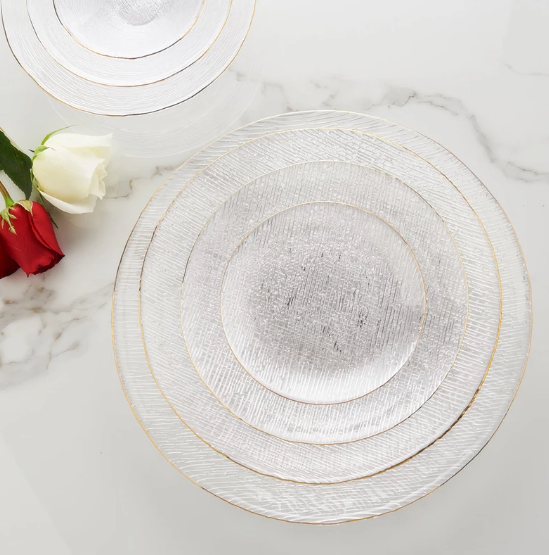 glass plate with gold rim