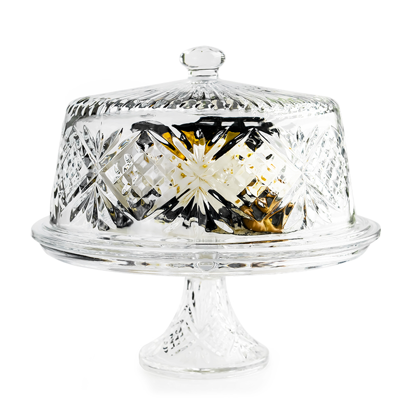 Glass Cake Stand with Dome Crystal Factory Wholesale Custom