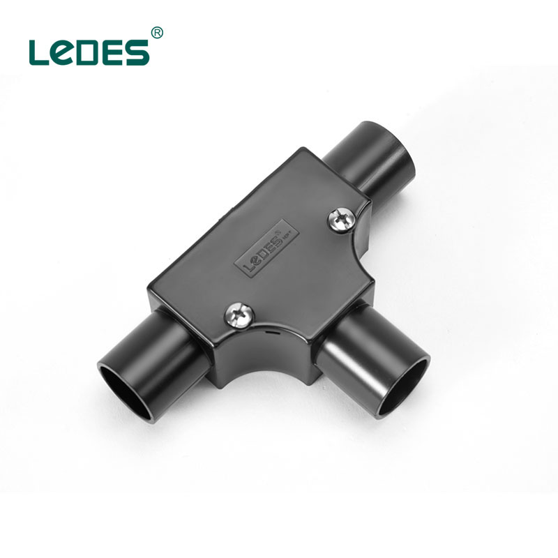 LEDES LSZH Inspection Tee Black 25mm conduit fittings