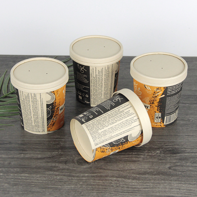 16oz 500ML Disposable Paper Soup Tubs with Lids