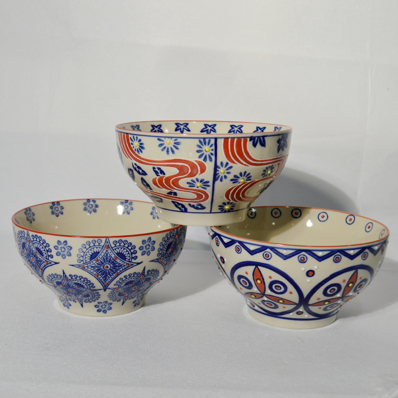 6"ceramic hand painted bowl