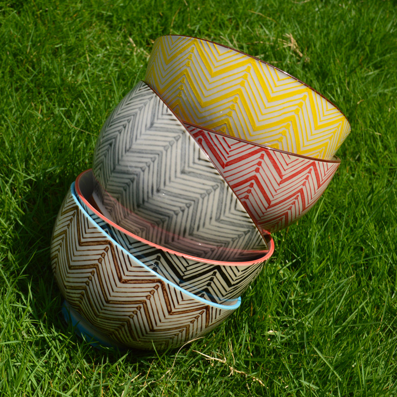 4"ceramic hand painted bowl