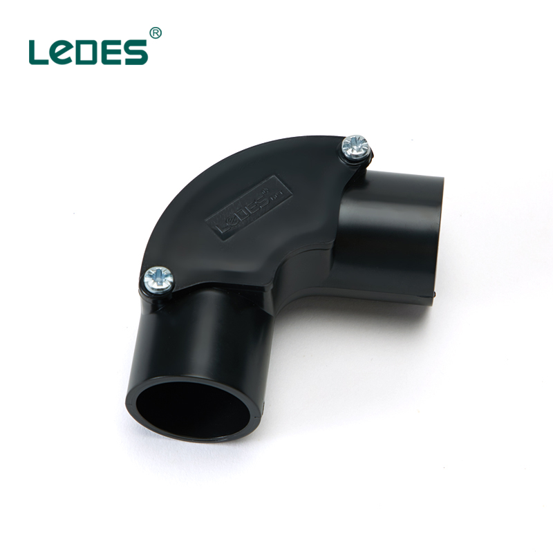 LEDES LSZH Inspection Elbow Conduit Fittings Black 25mm Impact Resistance