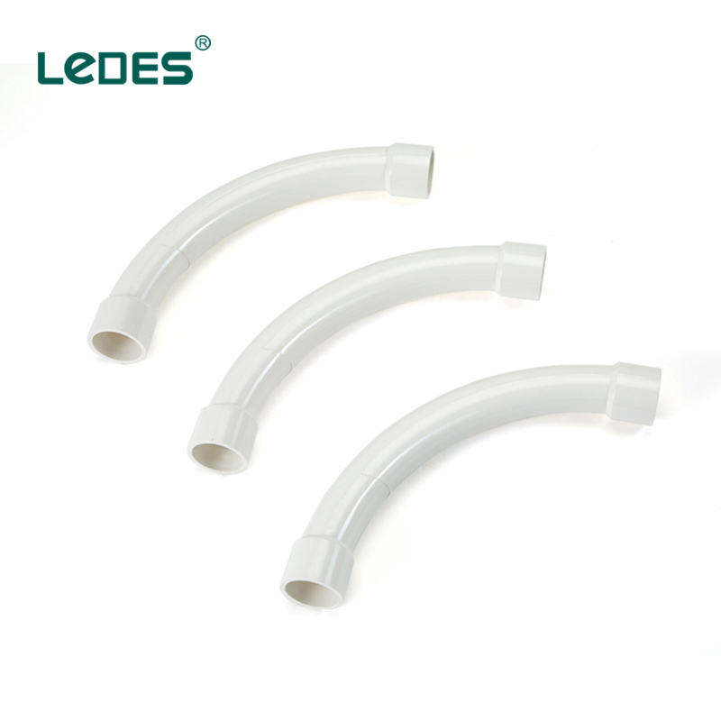 LEDES LSZH Sweep Bend Pipe Fittings White 32mm Impact Resistant