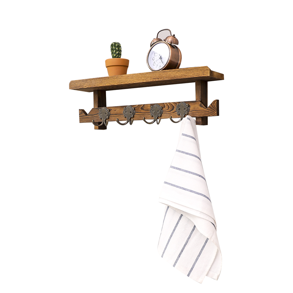 Wooden coat shelf