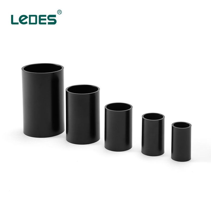 LEDES LSZH Flame Retardant conduit fittings Solid Coupling Coupler Pipe Fittings Black 25mm