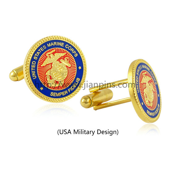 Gold Plated Enamel Brass Cufflinks Shirts Men
