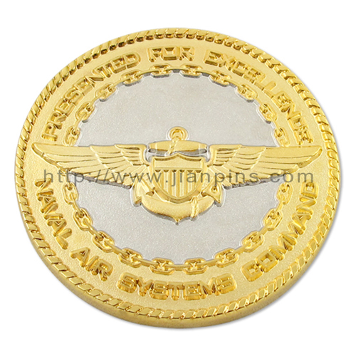 Double Color Plating Metal Crafts Military Coin Bank Metal Brass Coins