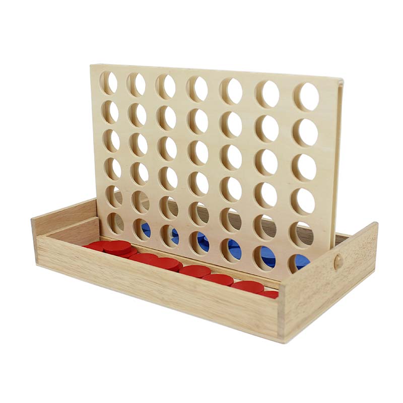 Four in a row board game Wooden foldable Gaming Connect 4 Classic Board Game Toy for Kids