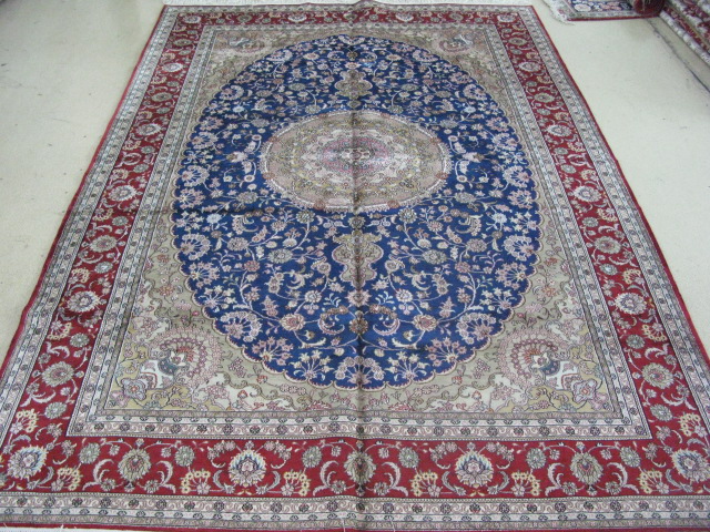 Persian splendor 6x9ftblue color hand knotted art silk persian carpet home decor carpet collection car