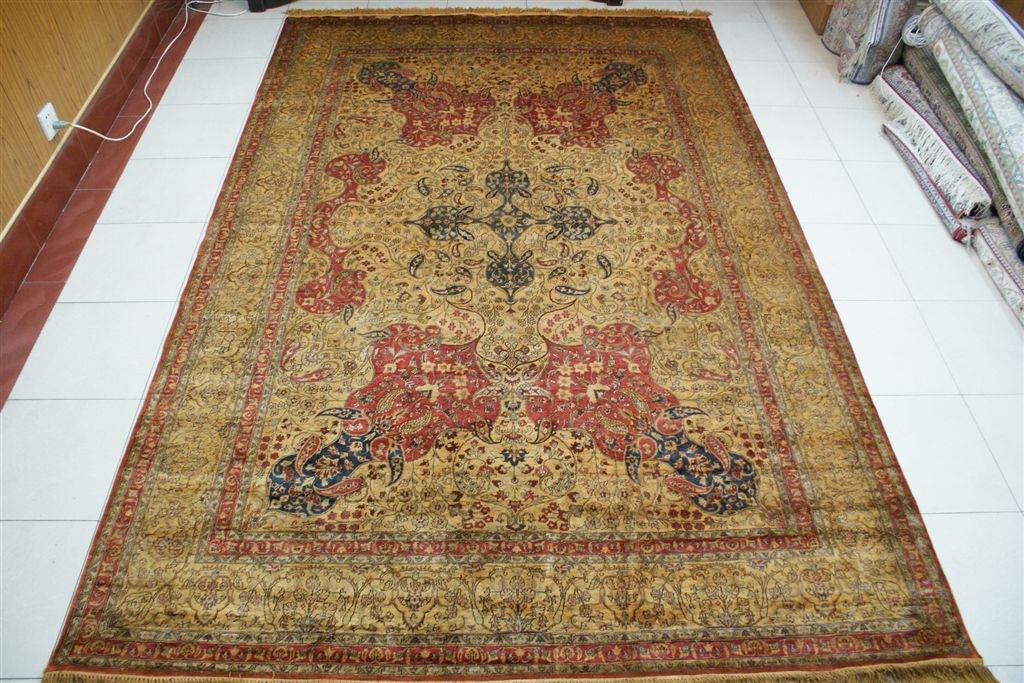 persian splendor new design red color 6x9ft hand knotted silk villa living room carpet
