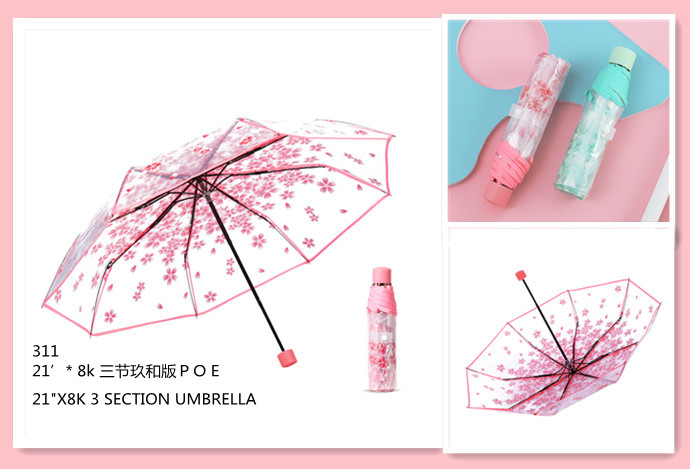 21"x8k 3 Section Umbrella Poe