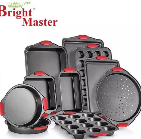 Nonstick Bakeware Set,Baking Sheet, Cake, Muffin, and Loaf Pans, Black