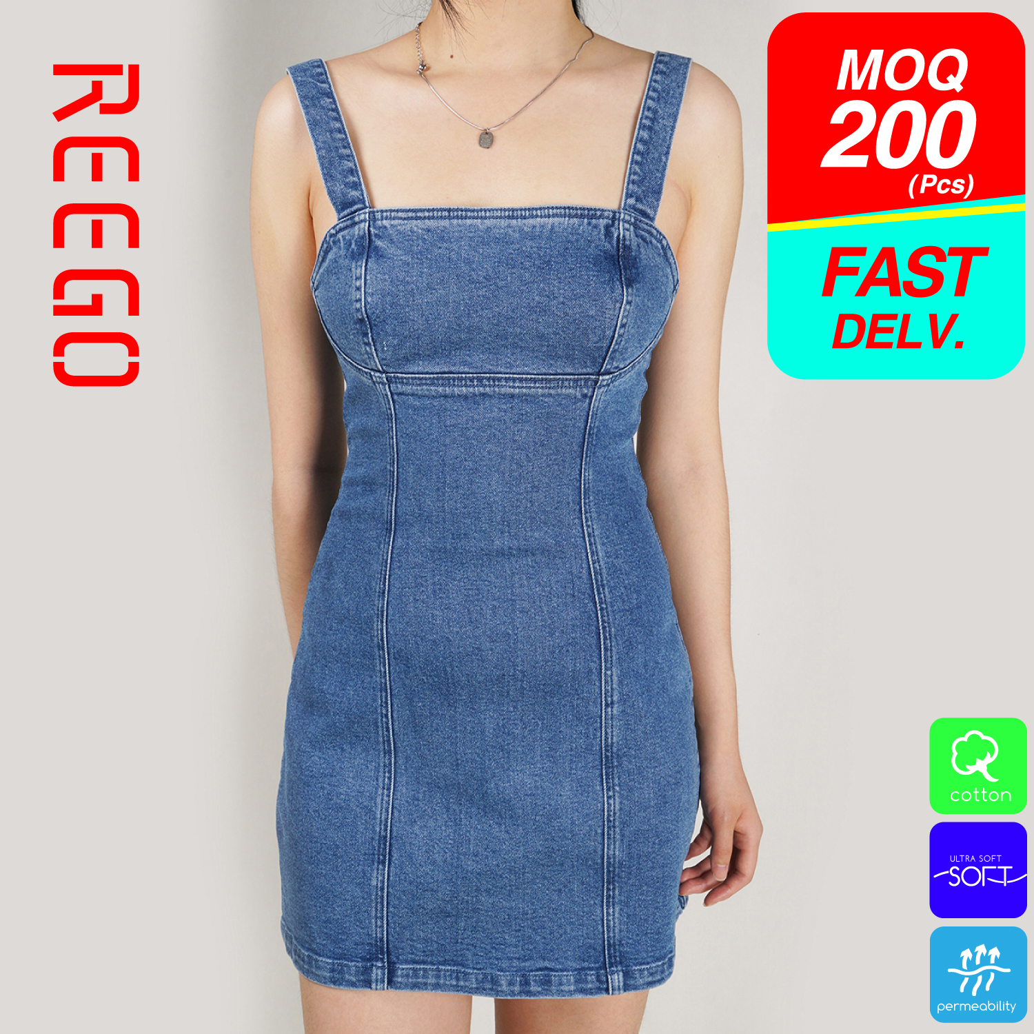 Women Blue Vintage Mini Dress Inww23396c