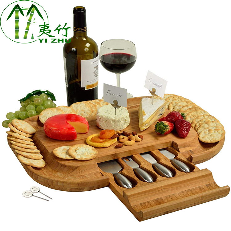 Bamboo Cheese Board With Knife Set Type 2