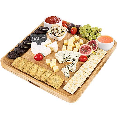 Bamboo Cheese Board With Knife Set Type 4