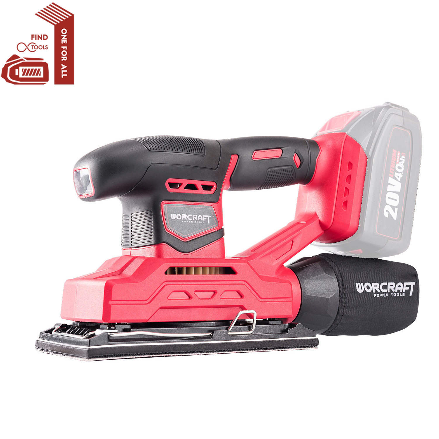 WORCRAFT 20V Li-ion Cordless Orbital Sander