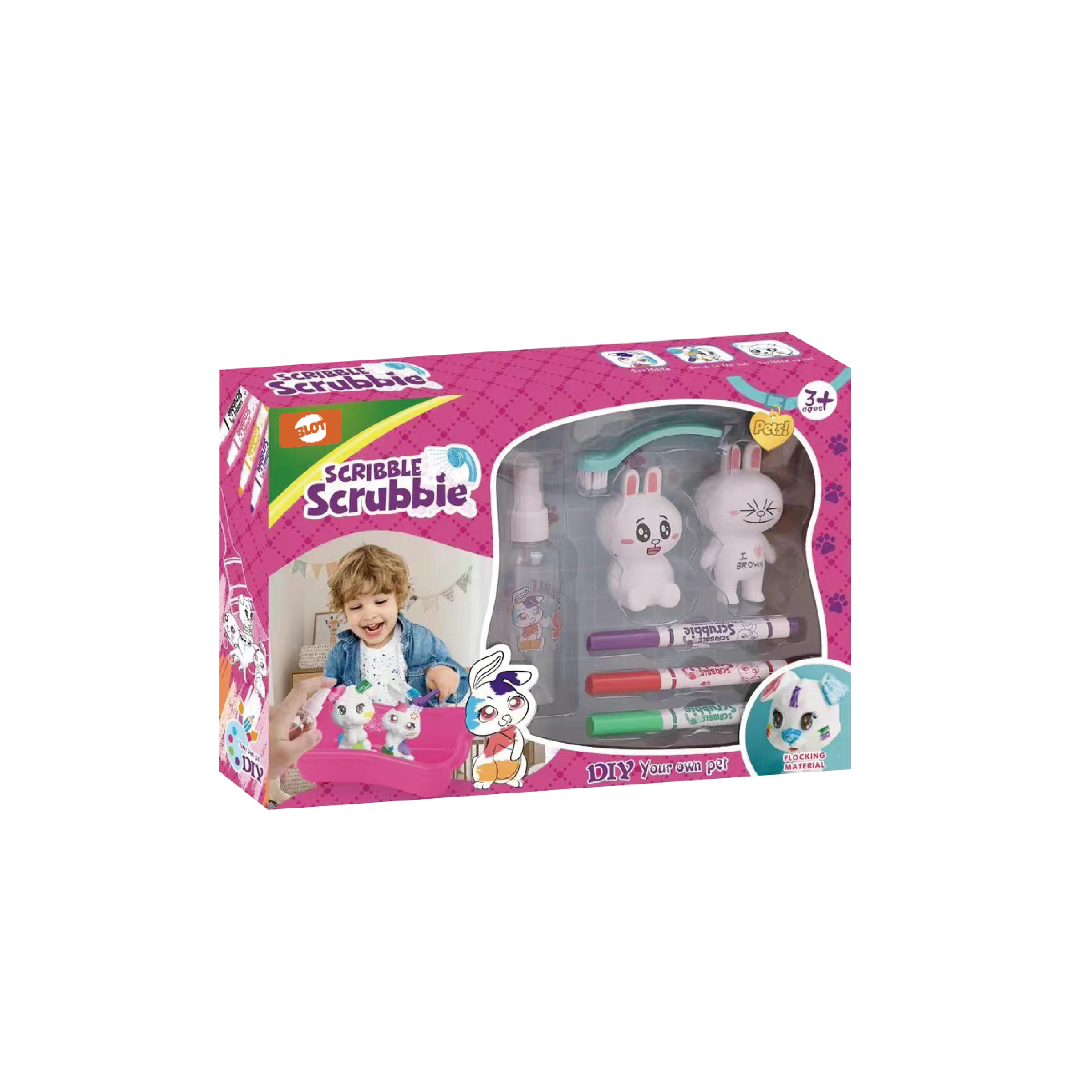 Fun doodling bath doll set