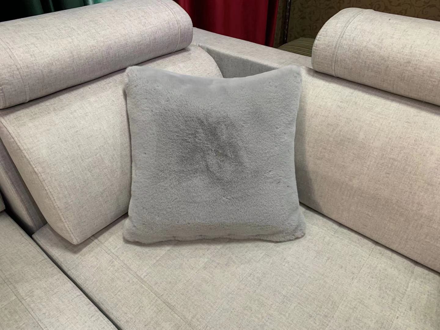 Faux rabbit fur cushion,ラビットファークッション