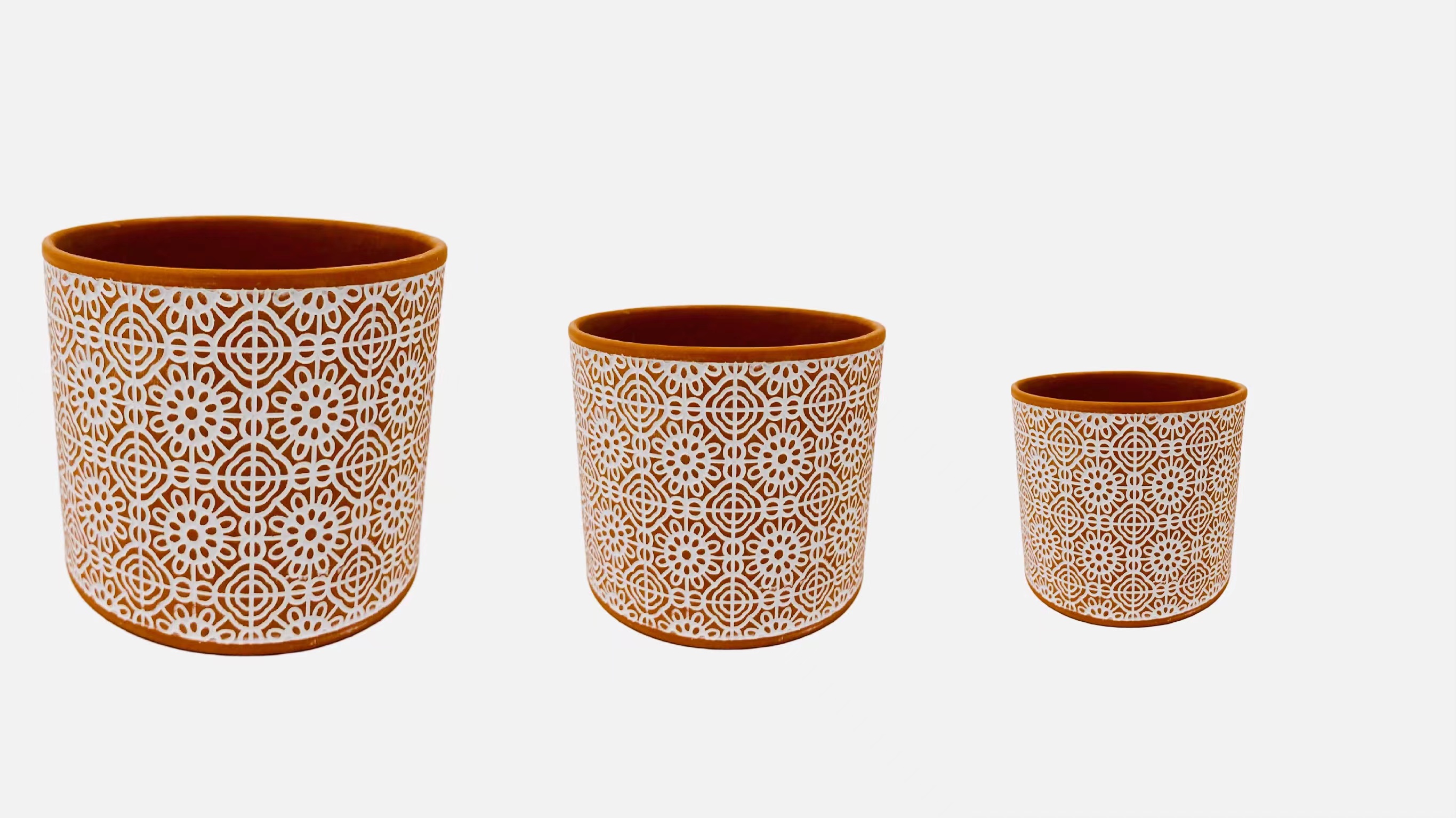 Red pottery flowerpot