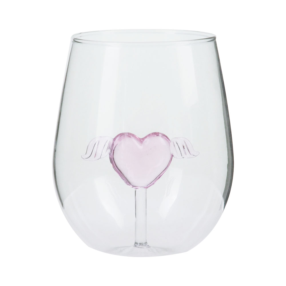 Cartoon glass ins transparent three-dimensional small love shaped milk cup
